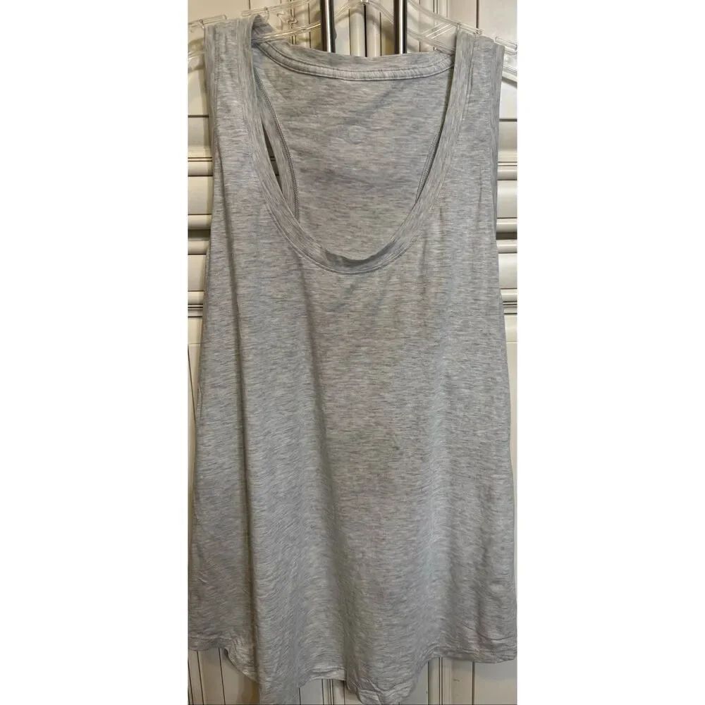 Lululemon Women's Scoop Neck Racerback Athletic Tank Top Heather Gray Size Large
